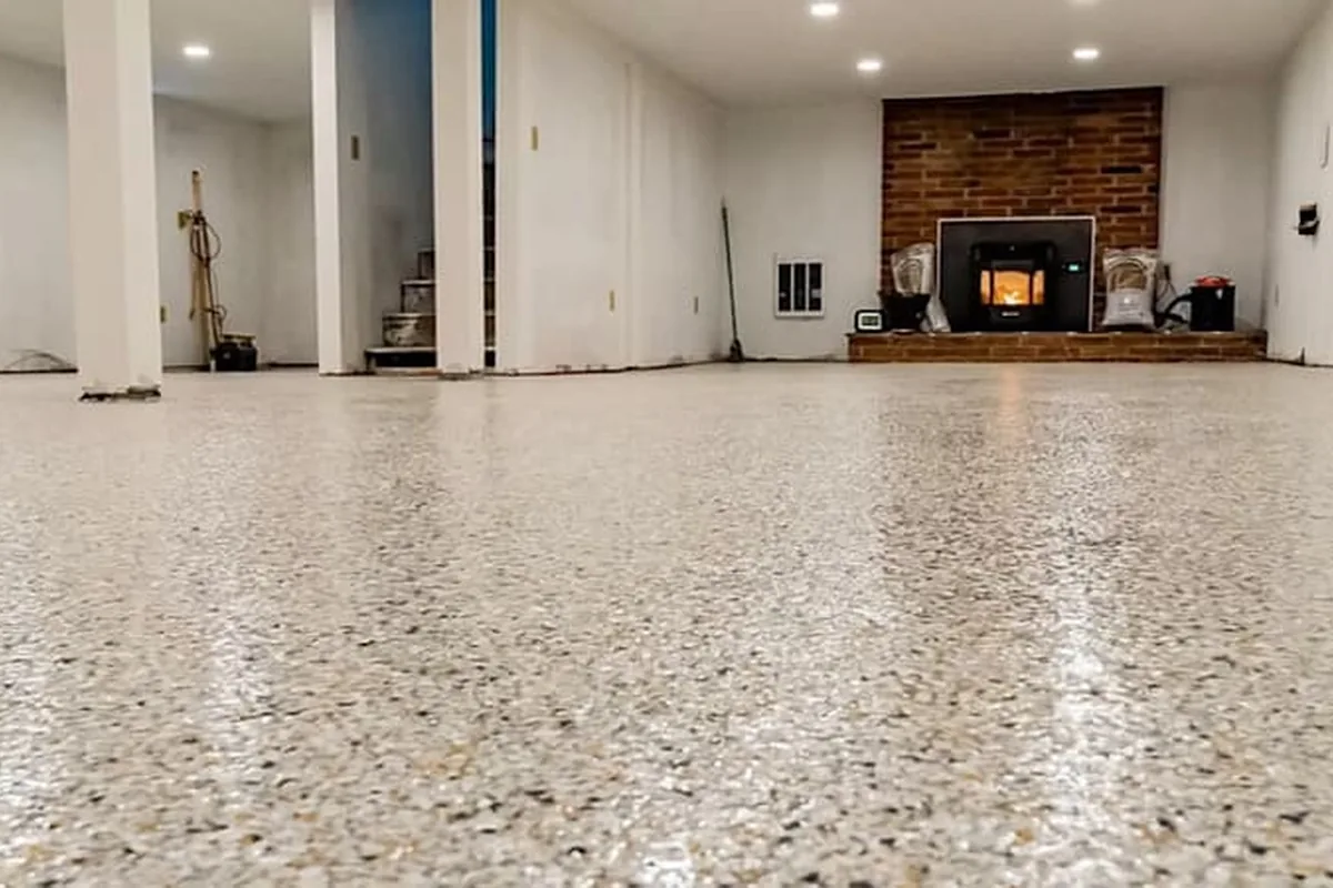Decorative flake epoxy texture