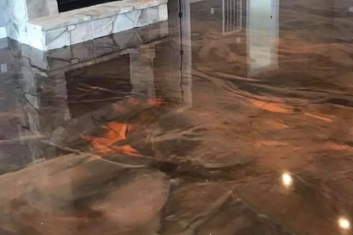 Metallic marble epoxy appearance
