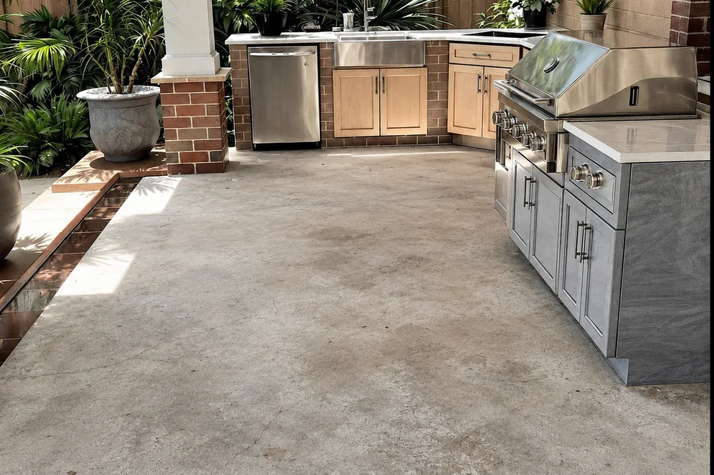 Before Epoxy flooring project in Aspendale