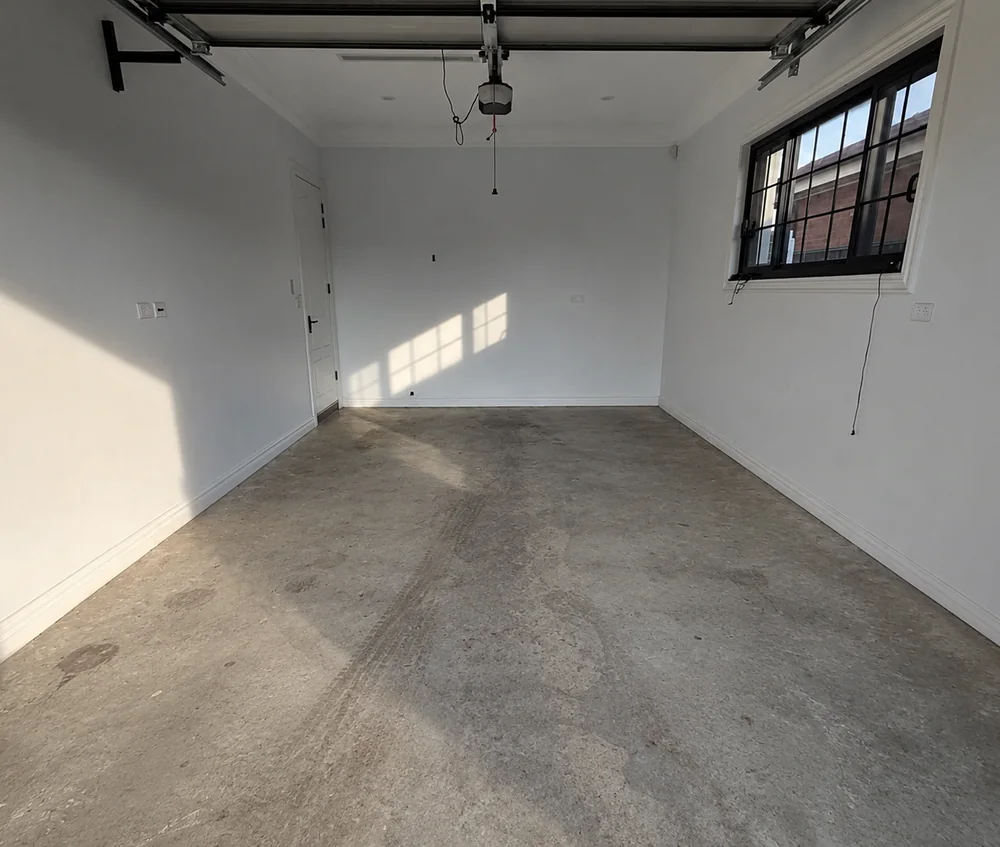 Before Garage epoxy flooring project in Aspendale