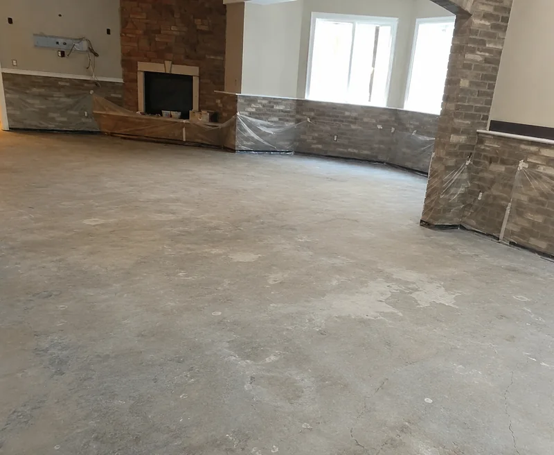 Before Metallic epoxy flooring project in Aspendale